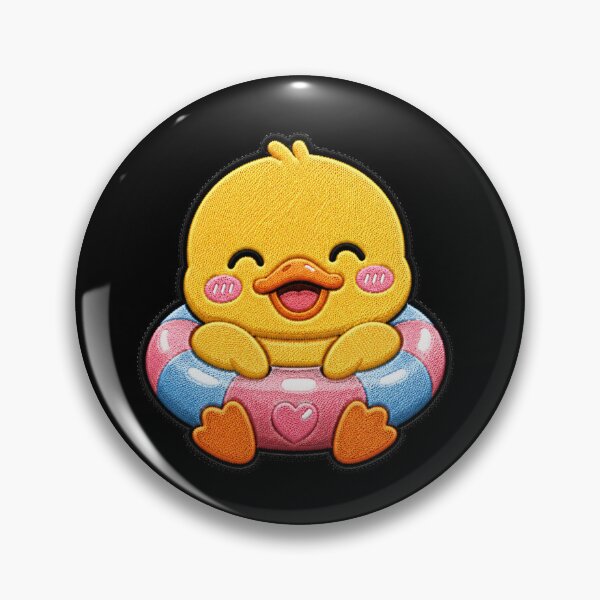 Item preview, Cute Duck Floating Embroidery Patch | Kawaii Chibi Duck designed and sold by ColorSplash123.