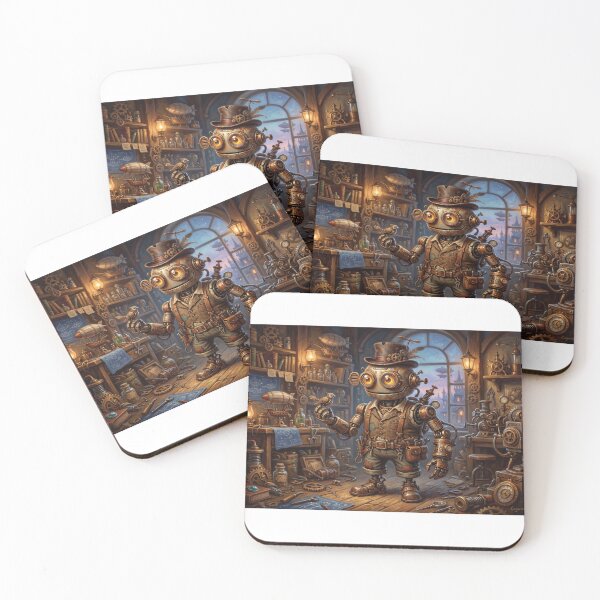 Item preview, Steampunk Robot Whimsical Puzzle Fantasy Art designed and sold by ColorFlick.