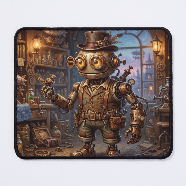 Item preview, Steampunk Robot Whimsical Puzzle Fantasy Art designed and sold by ColorFlick.