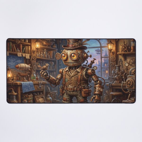 Item preview, Steampunk Robot Whimsical Puzzle Fantasy Art designed and sold by ColorFlick.
