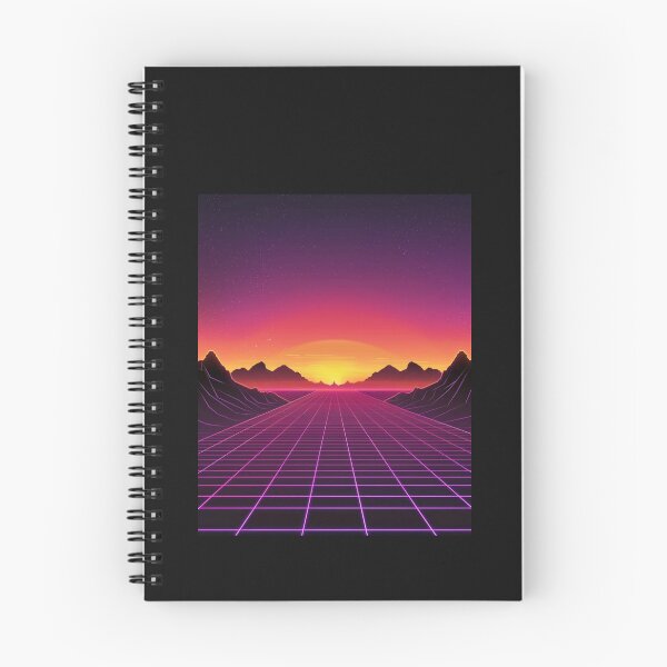 Item preview, Neon Grid Sunset Synthwave Retro Landscape designed and sold by RetroWaveArtCo.