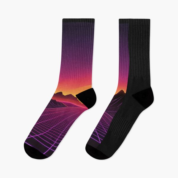 Item preview, Neon Grid Sunset Synthwave Retro Landscape designed and sold by RetroWaveArtCo.