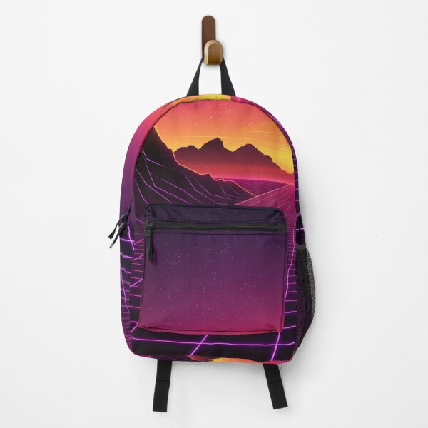 Item preview, Neon Grid Sunset Synthwave Retro Landscape designed and sold by RetroWaveArtCo.