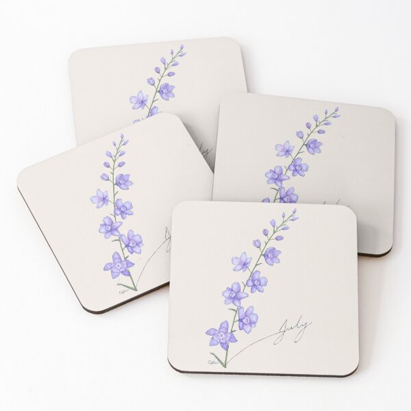 Item preview, Summer - July Watercolor Flower - Larkspur: Positivity designed and sold by MiniRadiance.
