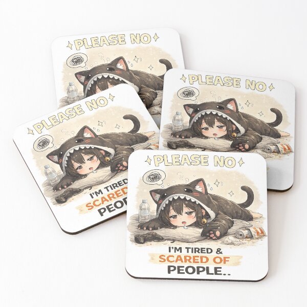 Item preview, I’m Tired & Scared of People – Funny Introvert Cat Anime Design designed and sold by YamiSociety.