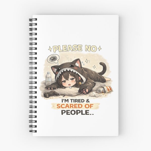 Item preview, I’m Tired & Scared of People – Funny Introvert Cat Anime Design designed and sold by YamiSociety.