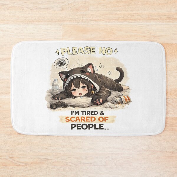Item preview, I’m Tired & Scared of People – Funny Introvert Cat Anime Design designed and sold by YamiSociety.