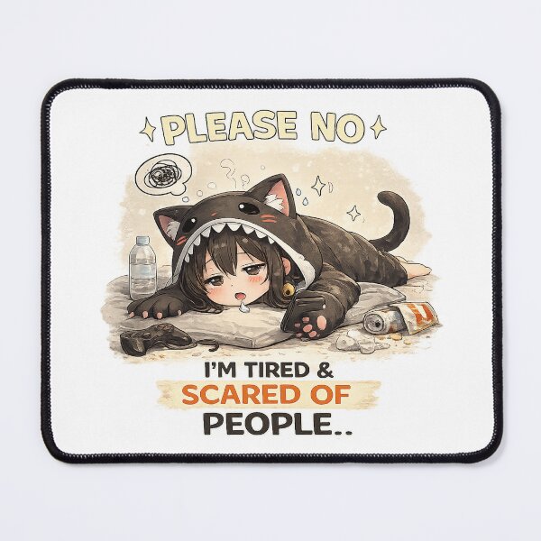 Item preview, I’m Tired & Scared of People – Funny Introvert Cat Anime Design designed and sold by YamiSociety.
