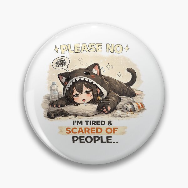 Item preview, I’m Tired & Scared of People – Funny Introvert Cat Anime Design designed and sold by YamiSociety.