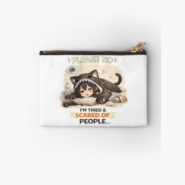 Item preview, I’m Tired & Scared of People – Funny Introvert Cat Anime Design designed and sold by YamiSociety.