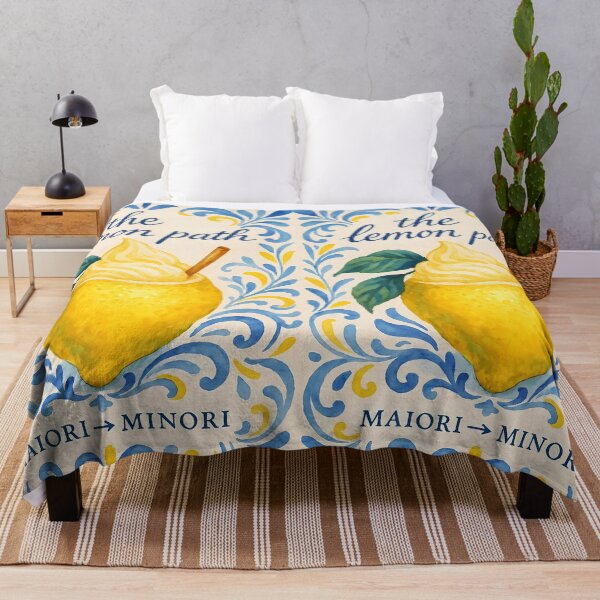 Item preview, The Lemon Path Maiori–Minori – Italian Lemon Sorbet Mediterranean Tile Design designed and sold by EmeraldeaArt.