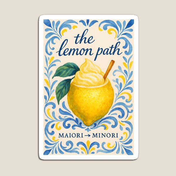 Item preview, The Lemon Path Maiori–Minori – Italian Lemon Sorbet Mediterranean Tile Design designed and sold by EmeraldeaArt.