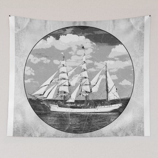 Item preview, Tall Ship Europa Vintage Nautical Etched Illustration designed and sold by Ghoul Enterprises.