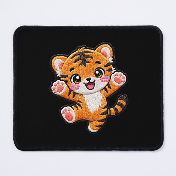 Item preview, Happy Baby Tiger Embroidery Patch | Cute Chibi Tiger designed and sold by ColorSplash123.