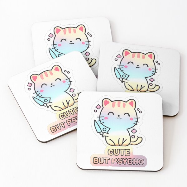 Item preview, Cute But Psycho Cat Sticker | Kawaii Evil Kitty | Funny Dark Humor Aesthetic designed and sold by Jyotisima8929.