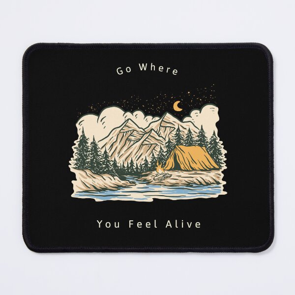 Item preview, Go Where You Feel Alive - Vintage Outdoor Camping Illustration designed and sold by AbulailArt.