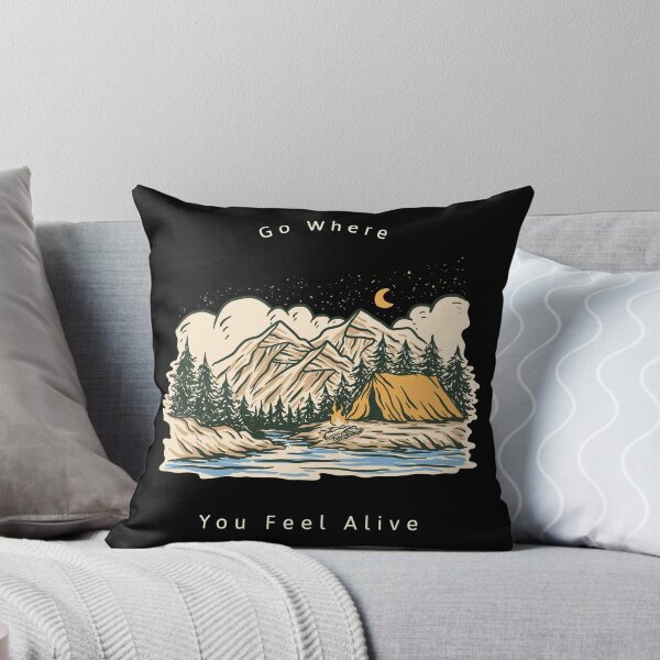 Item preview, Go Where You Feel Alive - Vintage Outdoor Camping Illustration designed and sold by AbulailArt.