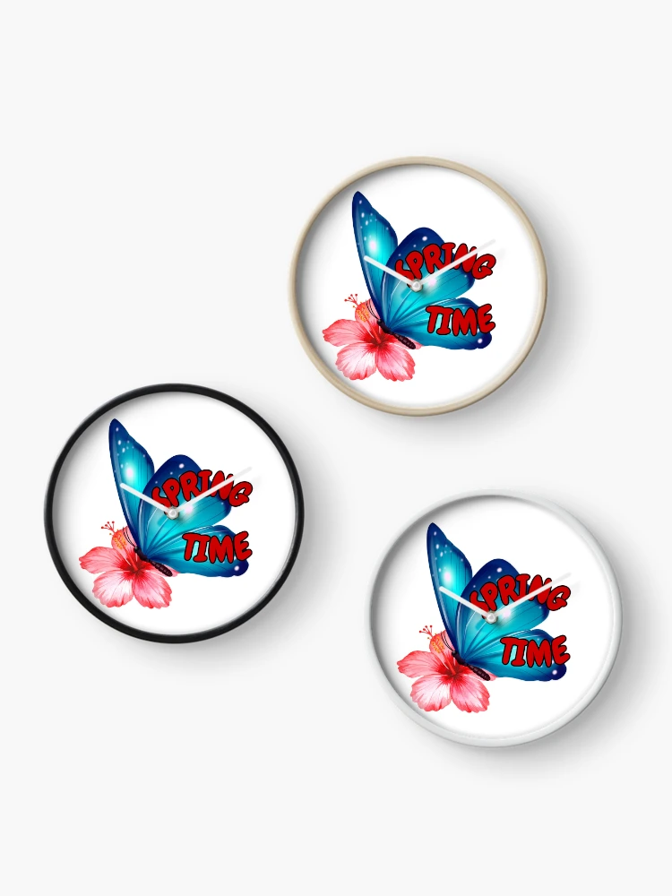 Thumbnail 3 of 4, Clock, Spring Time Butterfly designed and sold by lumar23.