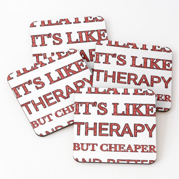 Item preview, Pilates It'S Like Therapy But Cheaper And Better Red Rhinestone designed and sold by TheIconSmith.