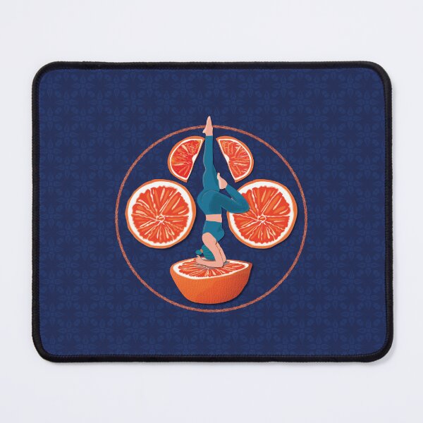 Item preview, Woman juicing blood oranges, navy blue background designed and sold by WONDERPRINTVALLEY.