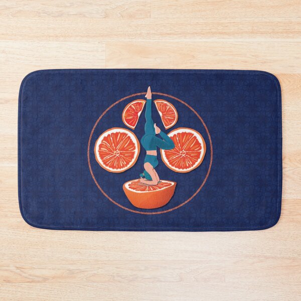 Item preview, Woman juicing blood oranges, navy blue background designed and sold by WONDERPRINTVALLEY.