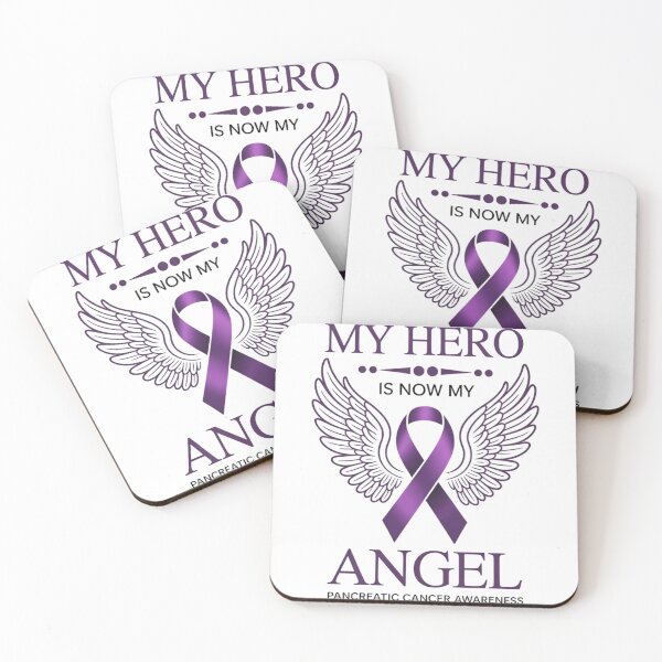 Item preview, My Hero Is Now My Angel Pancreatic Cancer Awareness Purple Ribbon designed and sold by TrinaEspinoza.
