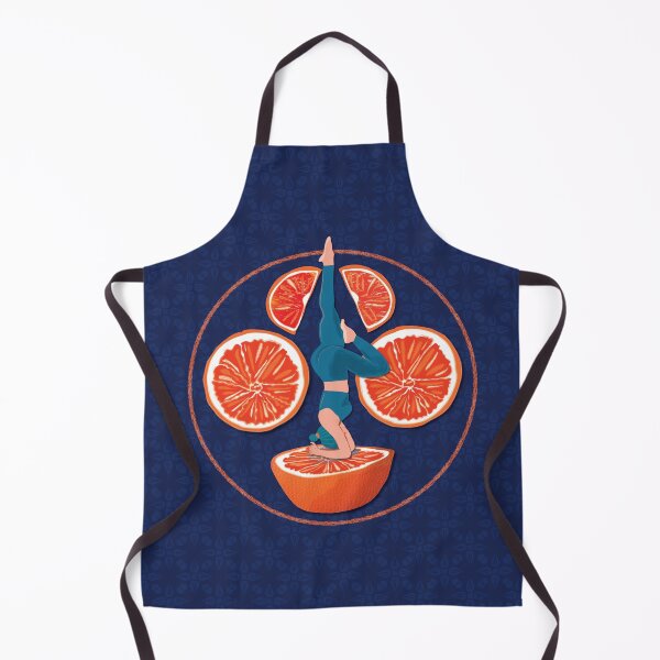 Item preview, Woman juicing blood oranges, navy blue background designed and sold by WONDERPRINTVALLEY.