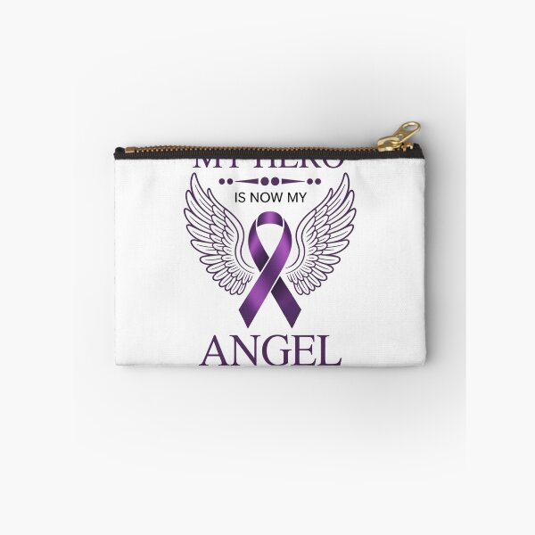 Item preview, My Hero Is Now My Angel Pancreatic Cancer Awareness Purple Ribbon designed and sold by TrinaEspinoza.