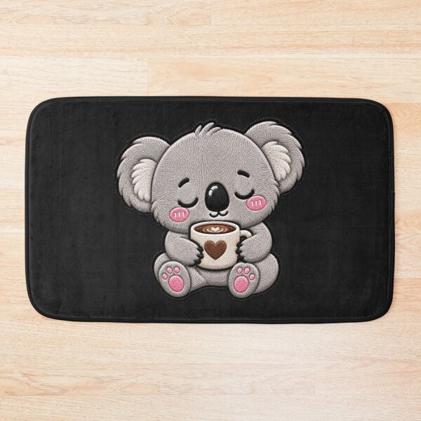 Item preview, Cute Koala Coffee Embroidery Patch | Kawaii Chibi Koala designed and sold by ColorSplash123.