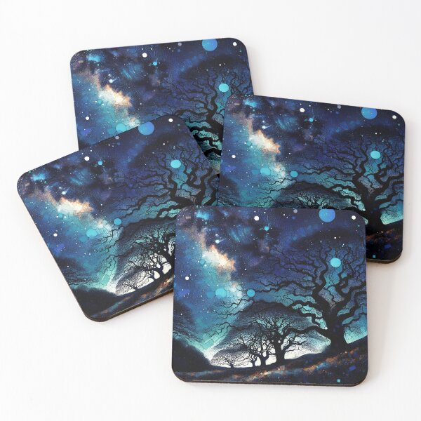 Item preview, Pixie-Led in the Indigo | Mystical Wistman Wood Nightscape  designed and sold by Stoneflower-Art.