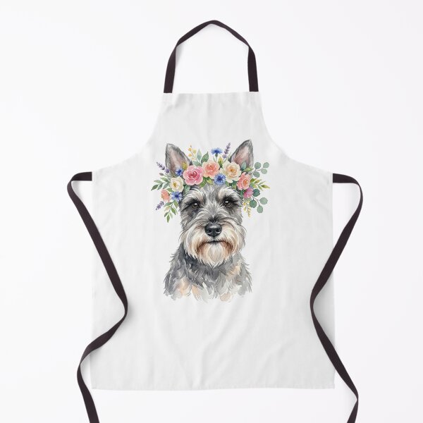 Item preview, Cute Watercolor Miniature Schnauzer with Flower Crown designed and sold by SOUFIANE1991.