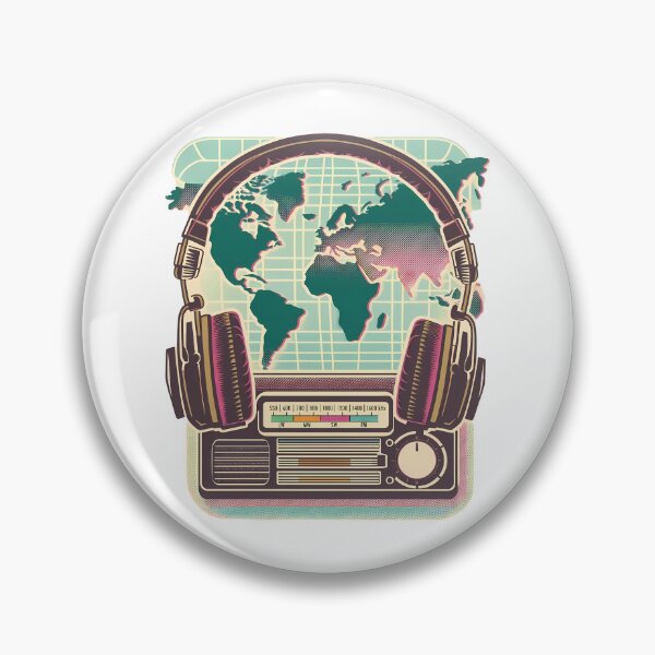 Item preview, Headphones and Retro Radio - World Music Day designed and sold by Art-Arcade6.