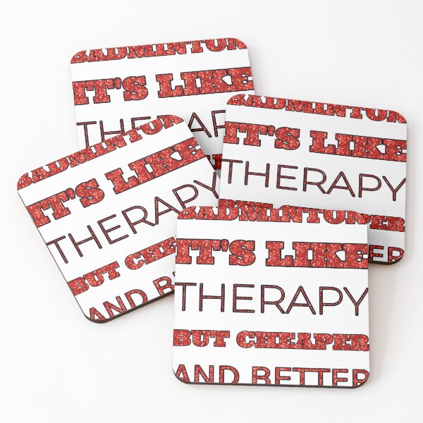 Item preview, Badminton It'S Like Therapy But Cheaper And Better Red Rhinestone designed and sold by TheIconSmith.