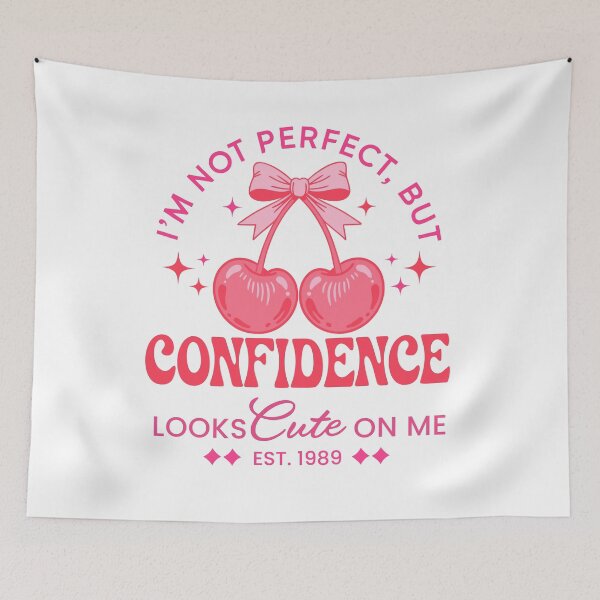 Item preview, Confidence Looks Cute On Me Cherry Coquette Retro Design designed and sold by Print culturee.