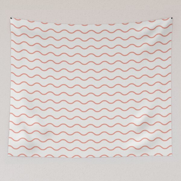 Item preview, White And Coral Waves Pattern designed and sold by pattern-archive.