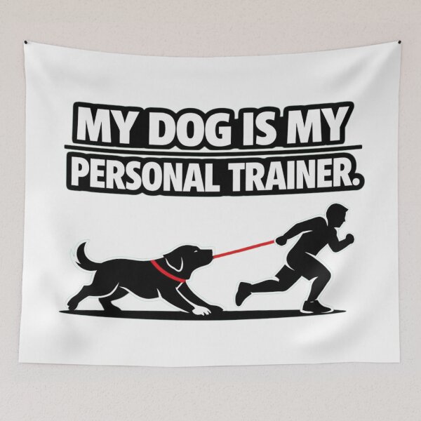 Item preview, My Dog Is My Personal Trainer – Funny Dog Fitness T‑Shirt designed and sold by Timeless Junction.