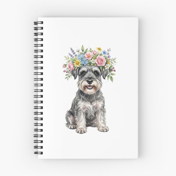 Item preview, Cute Watercolor Miniature Schnauzer with Flower Crown designed and sold by SOUFIANE1991.