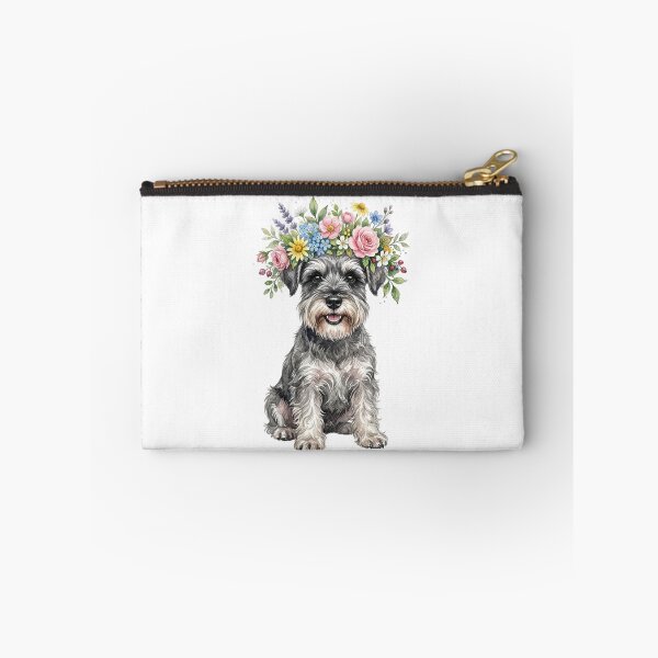 Item preview, Cute Watercolor Miniature Schnauzer with Flower Crown designed and sold by SOUFIANE1991.