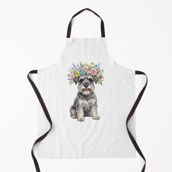Item preview, Cute Watercolor Miniature Schnauzer with Flower Crown designed and sold by SOUFIANE1991.