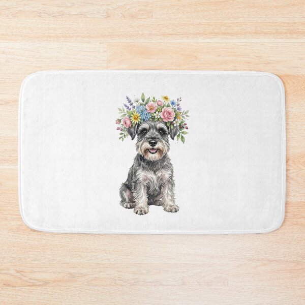 Item preview, Cute Watercolor Miniature Schnauzer with Flower Crown designed and sold by SOUFIANE1991.