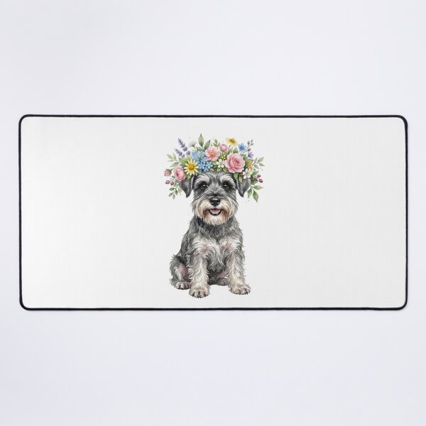Item preview, Cute Watercolor Miniature Schnauzer with Flower Crown designed and sold by SOUFIANE1991.