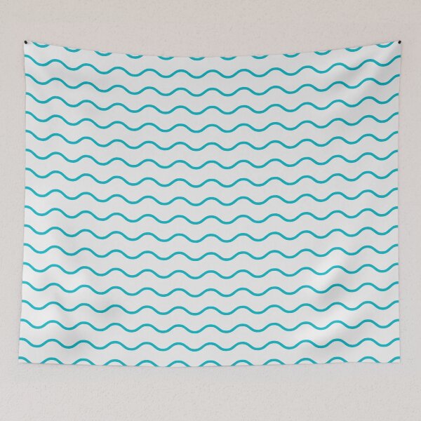 Item preview, White And Cyan Waves Pattern designed and sold by pattern-archive.