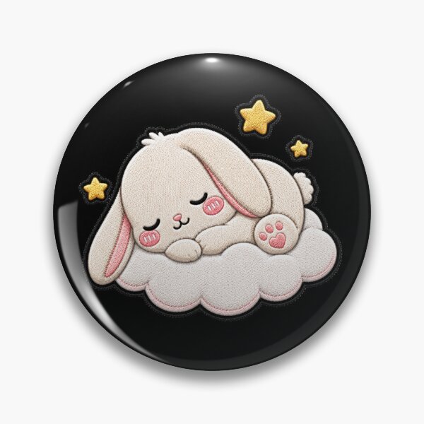 Item preview, Sleeping Bunny Embroidery Patch | Kawaii Chibi Bunny designed and sold by ColorSplash123.