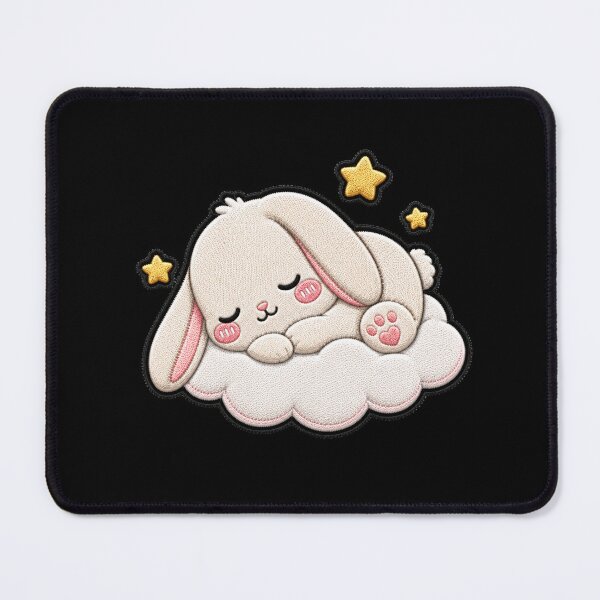 Item preview, Sleeping Bunny Embroidery Patch | Kawaii Chibi Bunny designed and sold by ColorSplash123.