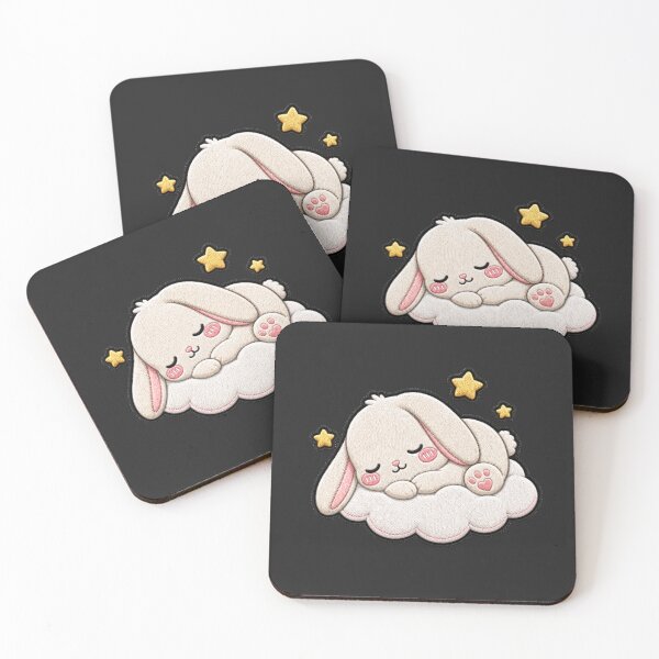 Item preview, Sleeping Bunny Embroidery Patch | Kawaii Chibi Bunny designed and sold by ColorSplash123.