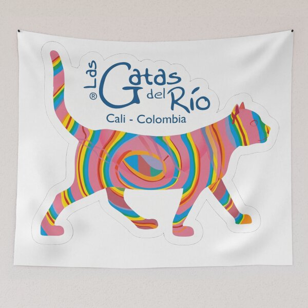 Item preview, The Cats of the River — Cali, Colombia Iconic Cats | Urban Feline Art designed and sold by ColombianaShop.