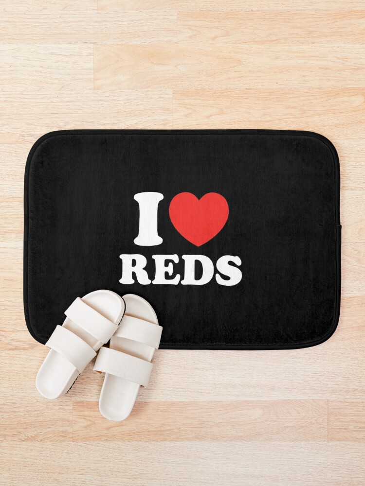 Thumbnail 1 of 6, Bath Mat, I Love Reds designed and sold by shitpostee.
