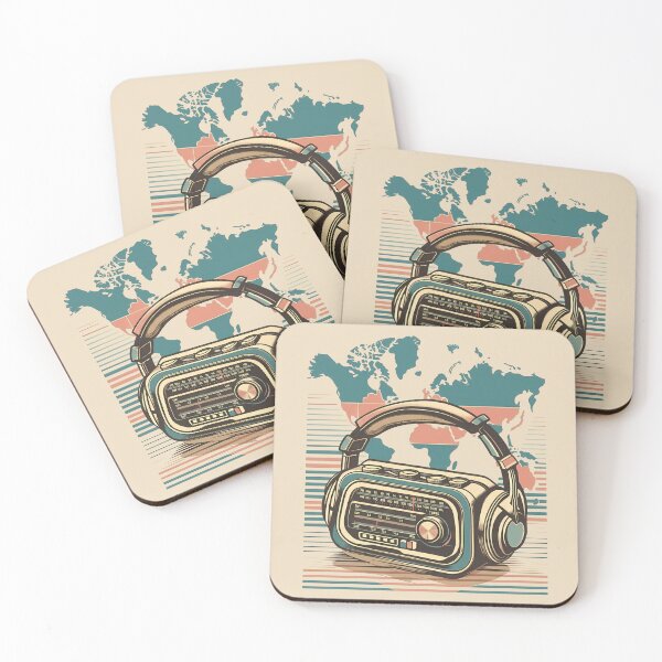 Item preview, Headphones and Retro Radio - World Music Day designed and sold by Art-Arcade6.