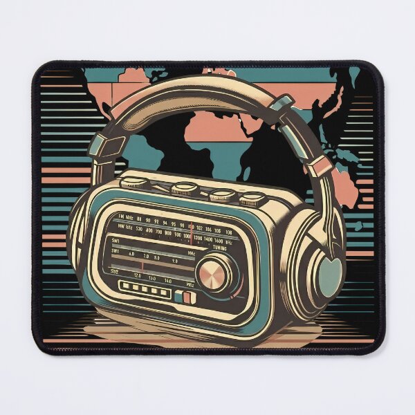 Item preview, Headphones and Retro Radio - World Music Day designed and sold by Art-Arcade6.