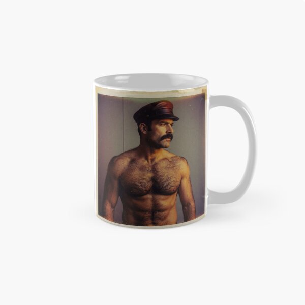 Item preview, Hairy Muscle Bear in Leather Captain Hat designed and sold by ZhivanCrimson.